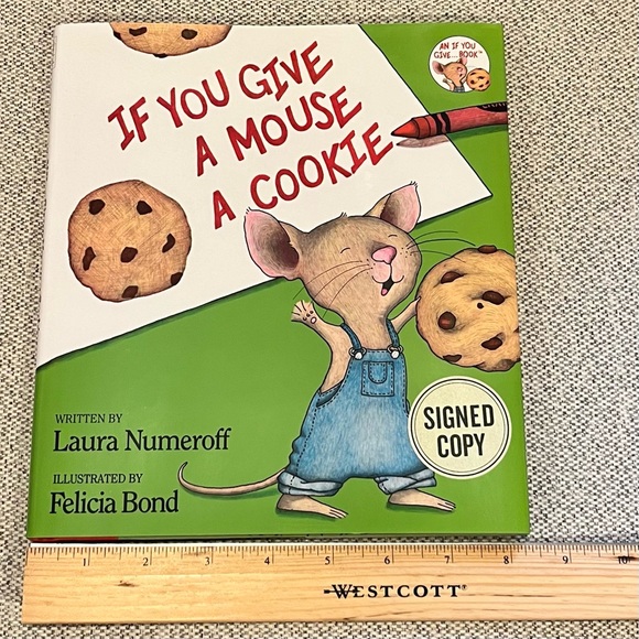 Children’s Hardback Book with Cover If You Give a Mouse a Cookie 8-1/4” - Picture 7 of 9